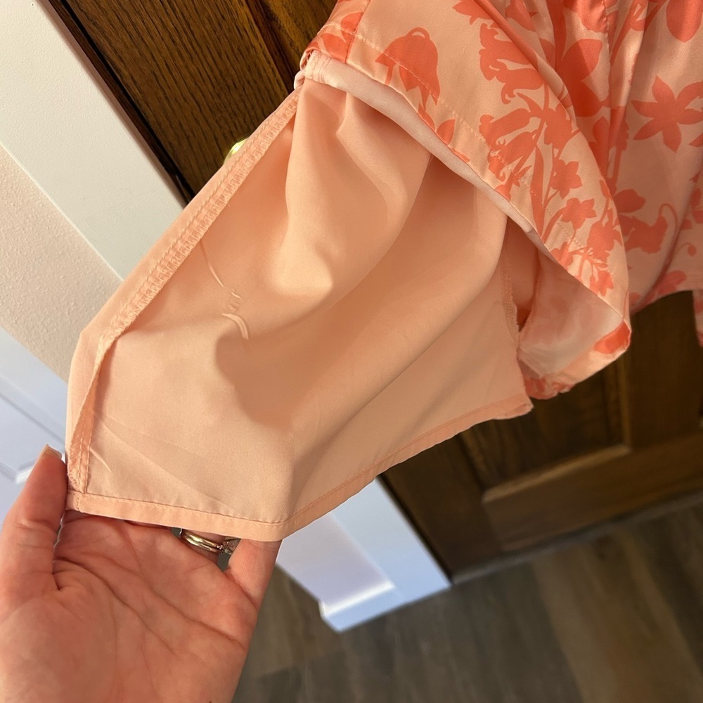 Pink Lily Coral Floral Tropical Romper Large - Picture 6 of 10